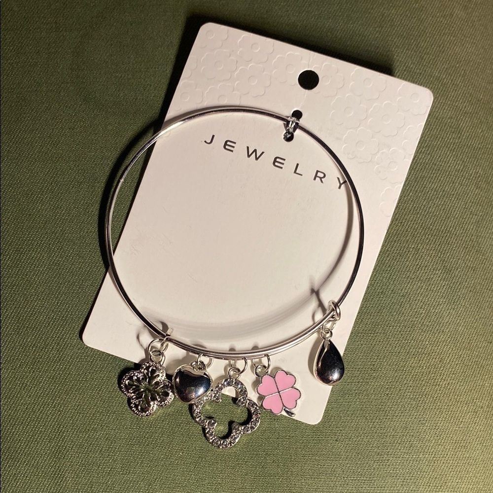 Chloe Silver and Pink Charm Bracelet